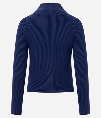 Blusa en Punto con Cremallera y Rayas Contrastantes en las Mangas 8