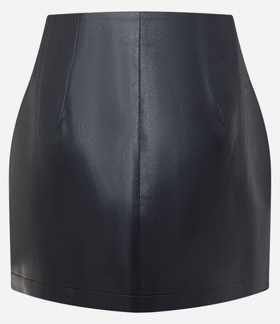 Pollera Corta en PU con Bolsillos Delanteros 2