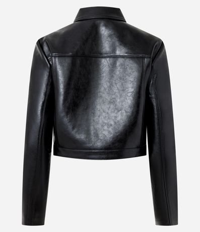 Campera de PU Lisa con Cremallera 6