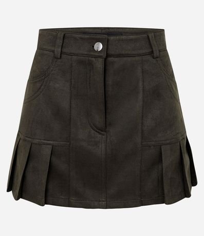 Short Pollera en Gamuza con Plegado en el Ruedo 5