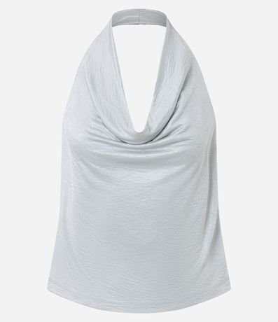 Blusa Frente Única Satinada con Escote Degagê 6