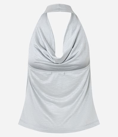 Blusa Frente Única Satinada con Escote Degagê 7