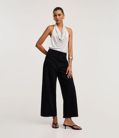 Blusa Frente Única Satinada con Escote Degagê 2