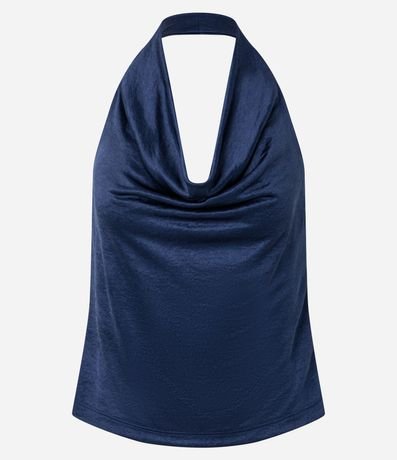 Blusa Frente Única Satinada con Escote Degagê 4
