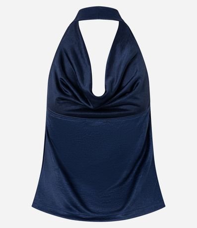 Blusa Frente Única Satinada con Escote Degagê 5