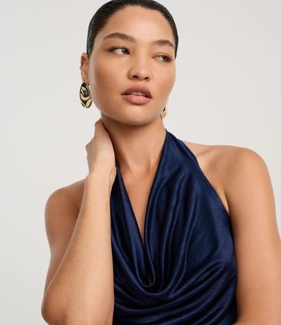 Blusa Frente Única Satinada con Escote Degagê 3