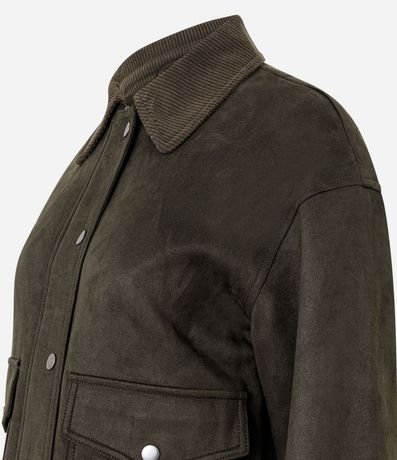 Campera Bomber en Gamuza con Bolsillos 2