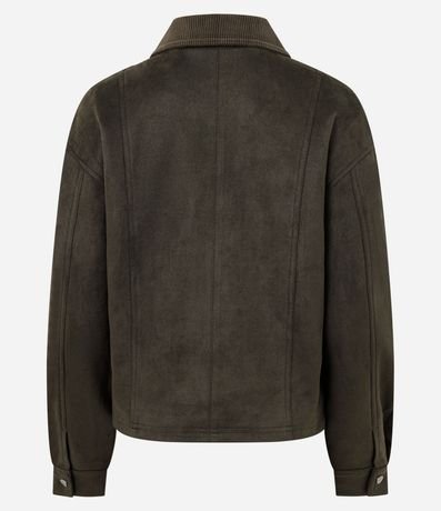 Campera Bomber en Gamuza con Bolsillos 3