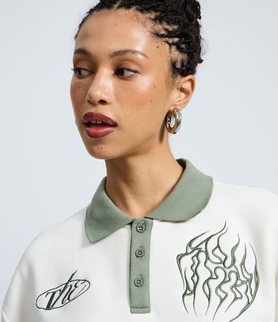 Buzo Algodón College con Lettering Savage y Cuello Polo 4