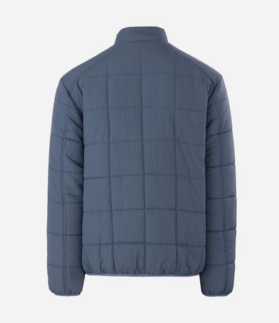 Campera Acolchonada Deportiva con Textura Cuadriculada y Cremallera Delantera 6