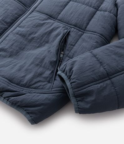 Campera Acolchonada Deportiva con Textura Cuadriculada y Cremallera Delantera 9