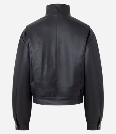 Campera Bomber en PU con Hombro Deslocado 7
