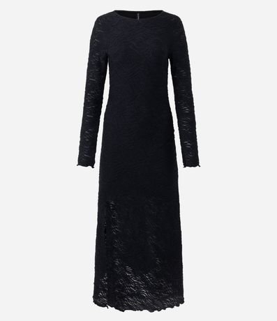 Vestido Largo Evasê Texturizado 5
