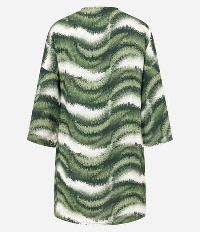 Salida de Playa Kimono Texturizado en Viscosa con Estampa Follaje 5