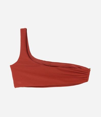 Bikini Top Hombro Único en Microfibra Texturizadacon Adorno Lateral 2