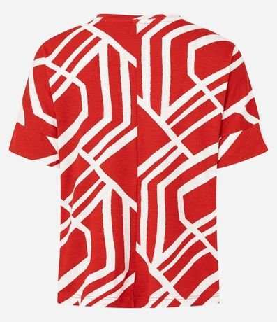 Blusa en Viscolycra con Cuello Redondo y Estampado Geométrico 2