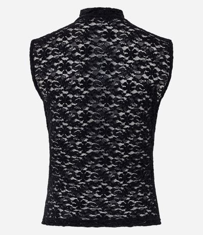 Blusa en Encaje con Cuello Alto y Punto Diferenciado 7