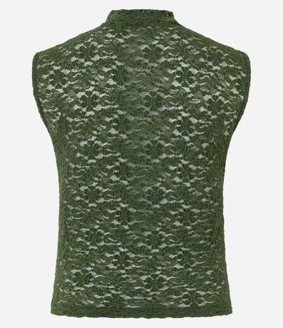 Blusa en Encaje con Cuello Alto y Punto Diferenciado 7