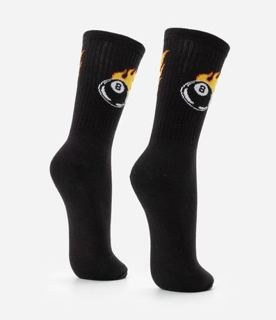 Media Caña Larga en Algodón con Estampa Bola Ocho 3