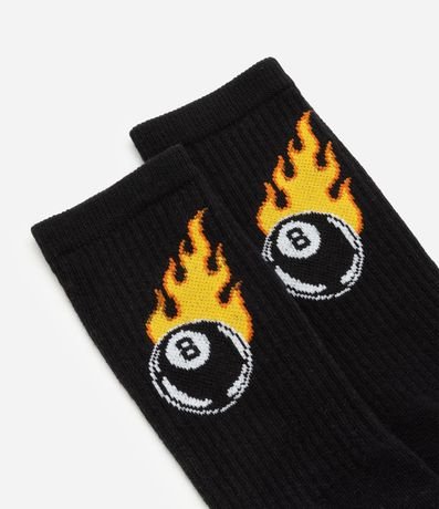 Media Caña Larga en Algodón con Estampa Bola Ocho 4