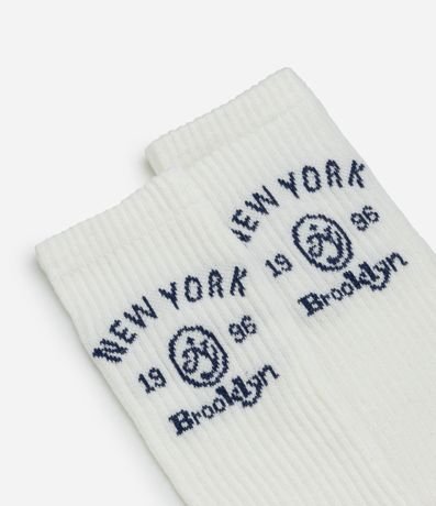 Media Caña Larga en Algodón con Estampa New York Brooklyn 4
