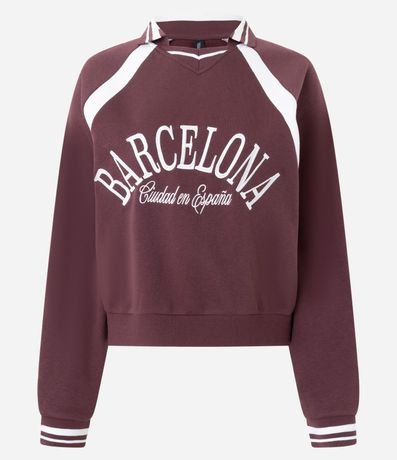 Algodón College Barcelona con Cuello y Puños Contrastante 1