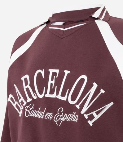 Algodón College Barcelona con Cuello y Puños Contrastante 2