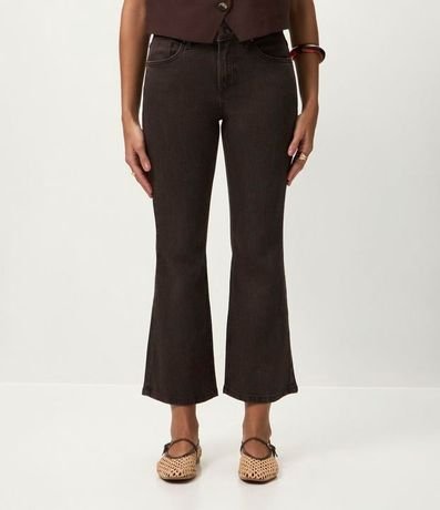 Pantalón Cropped Flare en Jeans con Bolsillos 3