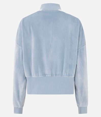 Suéter en Plush con Cuello Alto y Raya Lateral 3