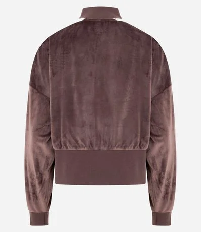 Suéter en Plush con Cuello Alto y Raya Lateral 3