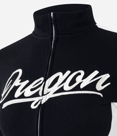 Campera Biker en Algodón con Lettering Oregon 6