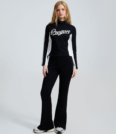 Campera Biker en Algodón con Lettering Oregon 2