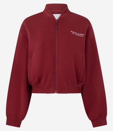 Campera Bomber Deportiva en Microfibra con Lettering Bordado 5