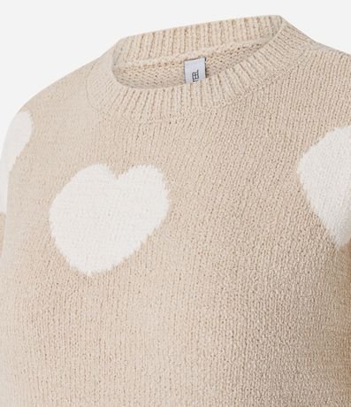 Suéter Slim en Punto con Corazones y Sisa Deslocada 2