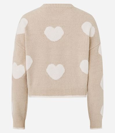 Suéter Slim en Punto con Corazones y Sisa Deslocada 3