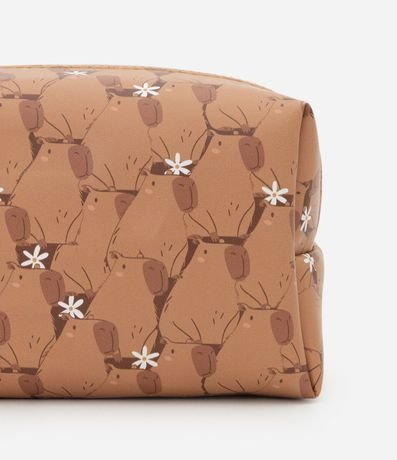 Neceser Rectangular en PU con Estampa de Carpinchos 4