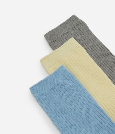 Kit 03 Par de Medias Cano Mediano Canelado Sporty Gomoso 4