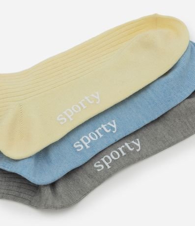 Kit 03 Par de Medias Cano Mediano Canelado Sporty Gomoso