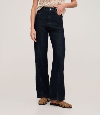 Pantalón Recto Comfort en Jeans con Costura Aparente 3