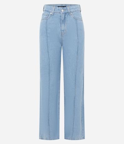 Pantalón Recto Comfort en Jeans con Costura Aparente 5