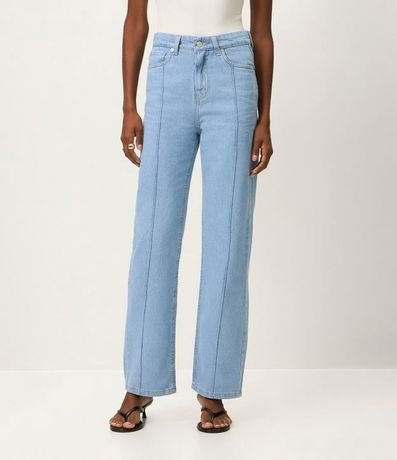 Pantalón Recto Comfort en Jeans con Costura Aparente 3
