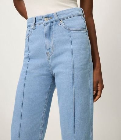 Pantalón Recto Comfort en Jeans con Costura Aparente 4