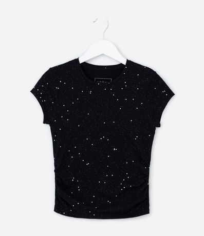 Blusa Infantil con Fruncido Lateral y Brillos - Talle 5 a 14 años 2