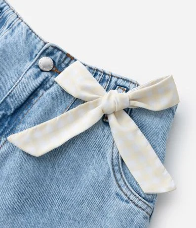 Short Infantil Jeans con Pañuelo de Cuadros Vichy - Talle 7 a 16 años 4
