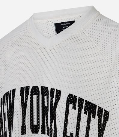 Remera Boxy en Mesh con Estampa Lettering New York City Athletics 5