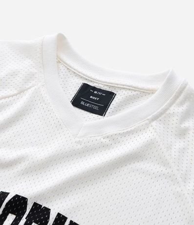 Remera Boxy en Mesh con Estampa Lettering New York City Athletics 7