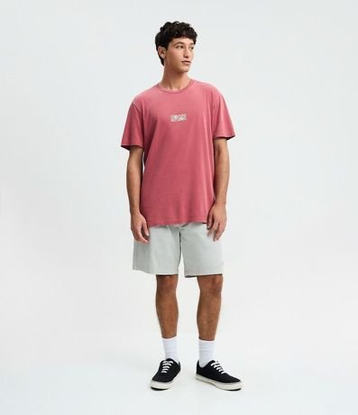 Remera Comfort en Algodón Desteñido con Estampa Geométrica 2