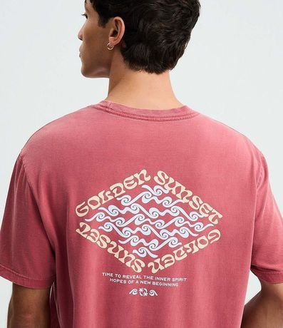 Remera Comfort en Algodón Desteñido con Estampa Geométrica 4