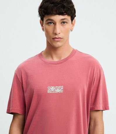 Remera Comfort en Algodón Desteñido con Estampa Geométrica 5
