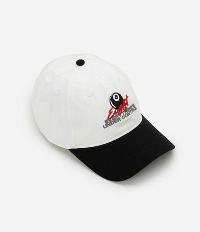 Gorra Aba Curva en Sarga con Bordado Bola 8 3